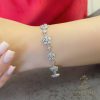 دستبند نقره زنانه گل نگین سفید zi-b-46