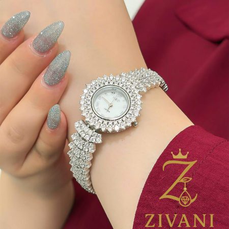 ساعت مچی نقره زنانه جواهری