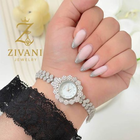 ساعت نقره زنانه فلاور صفحه گرد