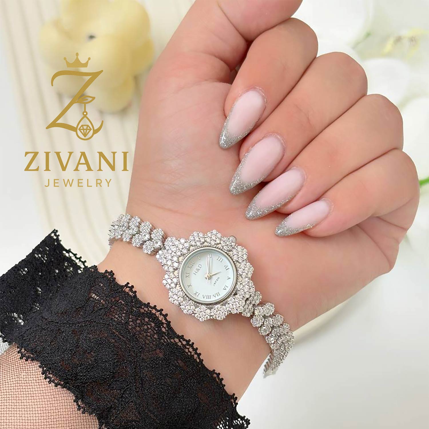 ساعت نقره زنانه فلاور صفحه گرد