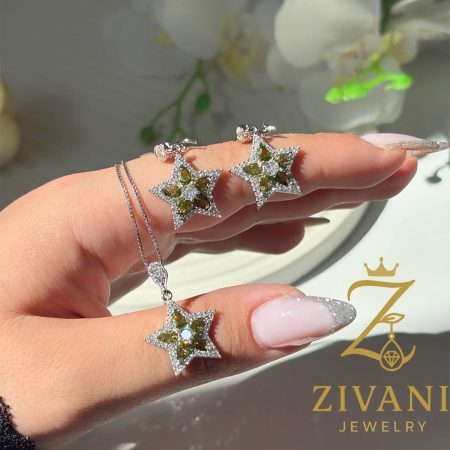 نیم ست نقره زنانه مدل ستاره