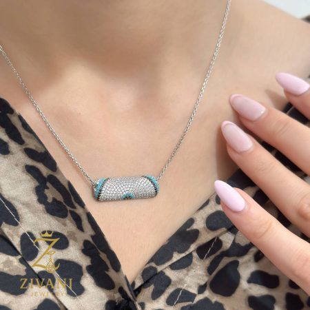 گردنبند نقره زنانه چشم نظر مستطیلی