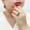انگشتر نقره زنانه نگین دار zi-r-19 نگین سبز