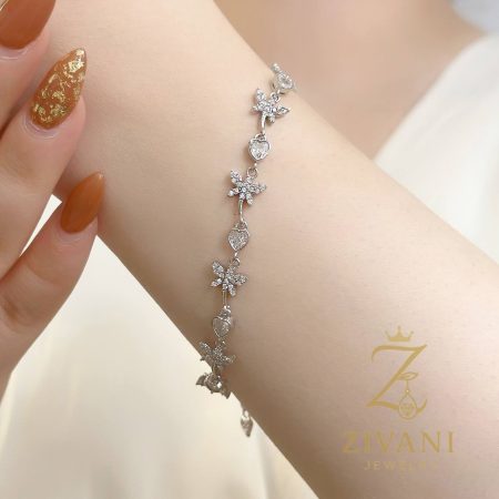 دستبند نقره زنانه شاپرک zi-b-63 عیار 925 خاص