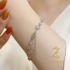 دستبند نقره زنانه شاپرک zi-b-63 با زنجیر اضافه