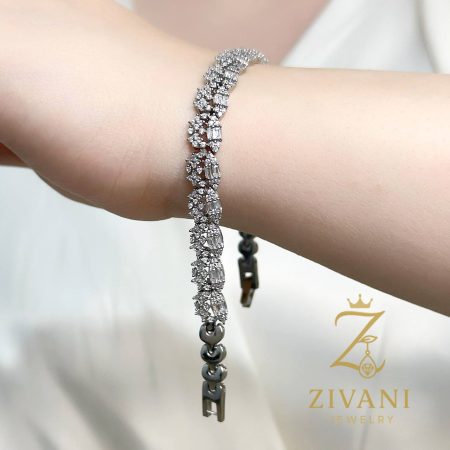 دستبند نقره زنانه مجلسی zi-b-57 عیار 925 اصل