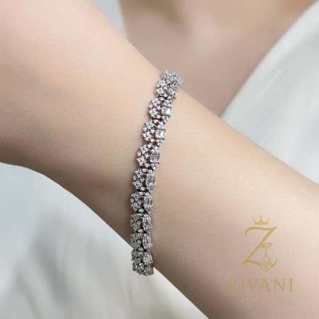 دستبند نقره زنانه مجلسی zi-b-57 عکس اصلی