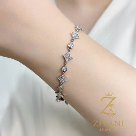 دستبند نقره زنانه مجلسی zi-b-62 عیار 925 اصل