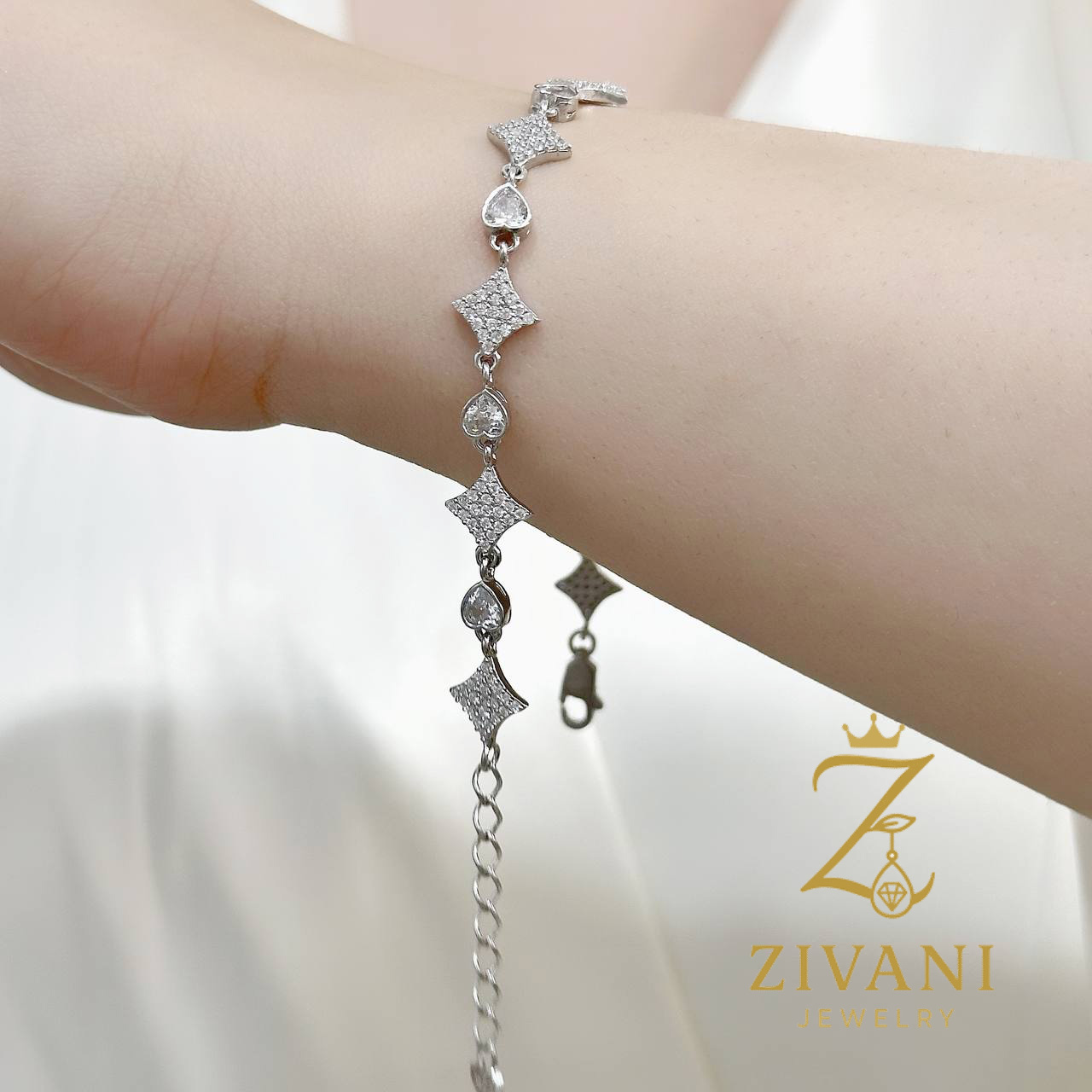 دستبند نقره زنانه مجلسی - Image 2