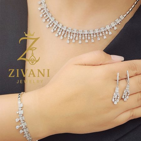 سرویس نقره زنانه نگین سفید