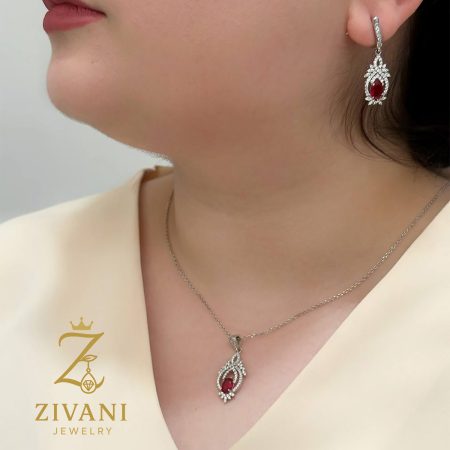 نیم ست نقره زنانه جواهری