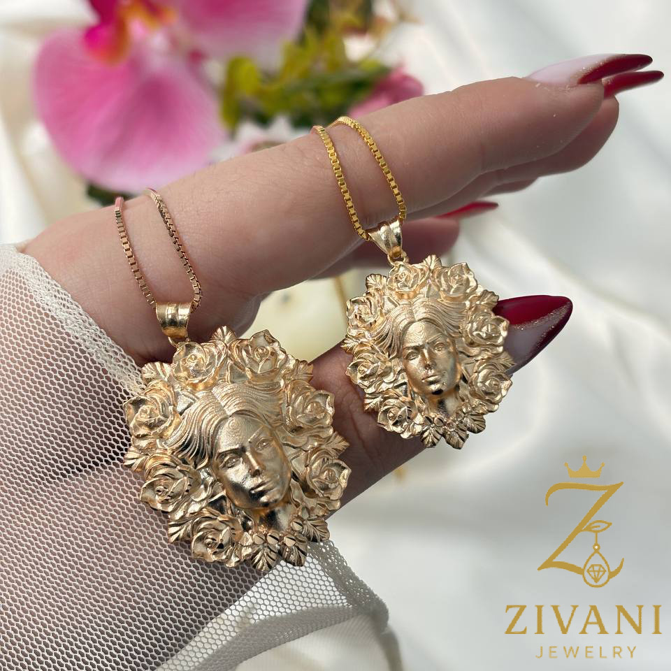 گردنبند نقره زنانه لوکس طرح رخ