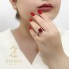 انگشتر نقره زنانه رکاب کارتیر zi-r-22 نگین قرمز