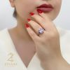 انگشتر نقره زنانه رکاب کارتیر zi-r-22 نگین یاسی