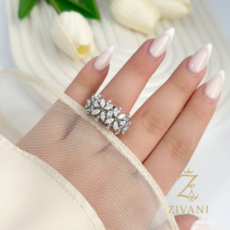 انگشتر نقره زنانه مجلسی مارکیز zi-r-28