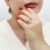 انگشتر نقره زنانه نگین دار zi-r-26 نگین صورتی