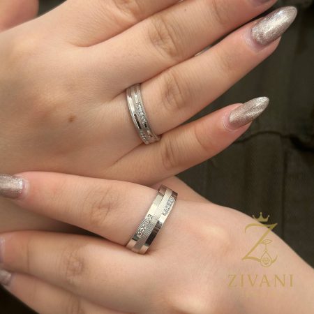 حلقه ست نقره دو ردیف نگین