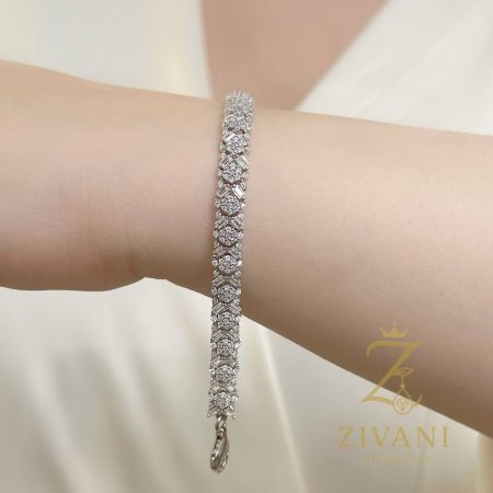 دستبند نقره زنانه فلاور zi-b-70 طول دستبند