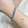 دستبند نقره زنانه پر نگین باگت zi-b-65