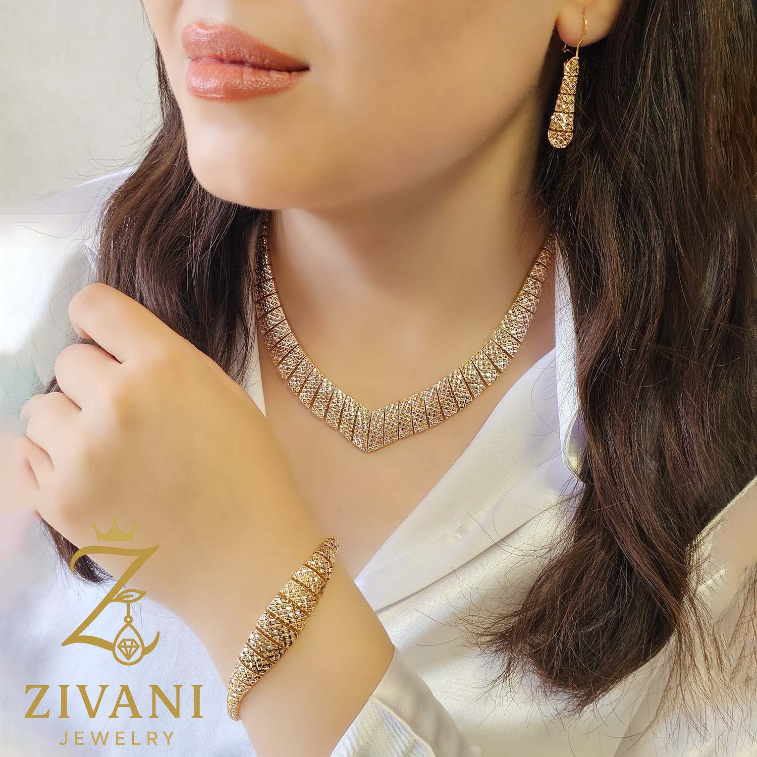 سرویس نقره زنانه تراش طلایی