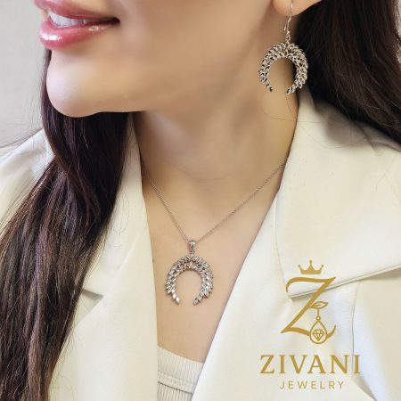 نیم ست نقره زنانه تراش هلالی