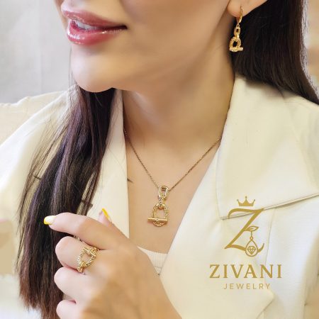 نیم ست نقره زنانه تیفانی طلایی