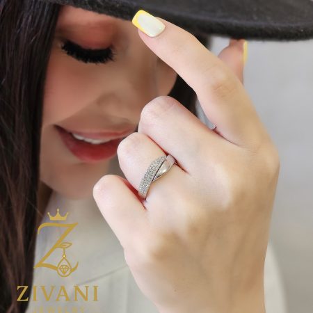 انگشتر نقره زنانه مورب