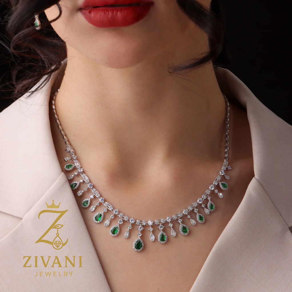 سرویس نقره زنانه اشک سبز - Image 2