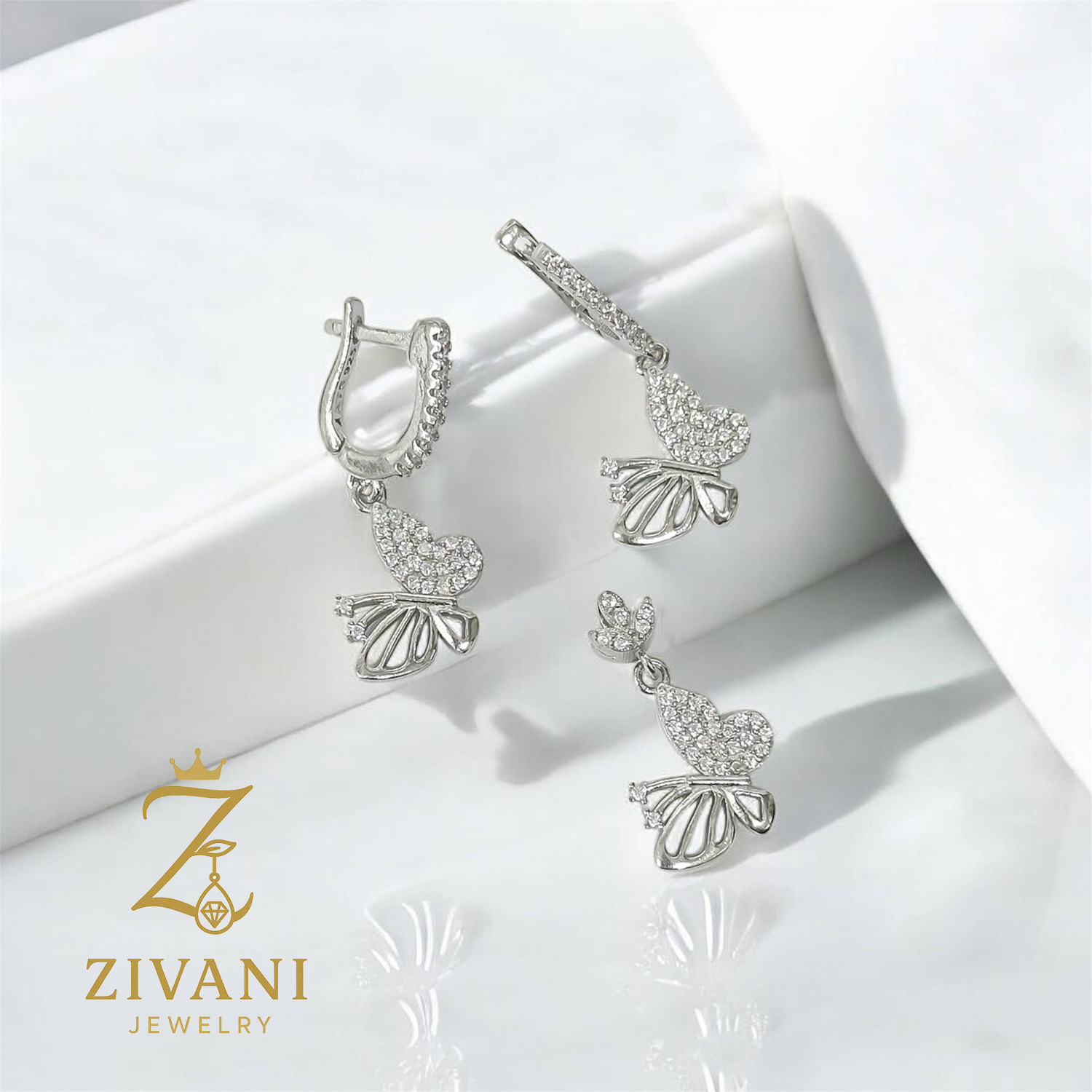 نیم ست نقره زنانه پروانه