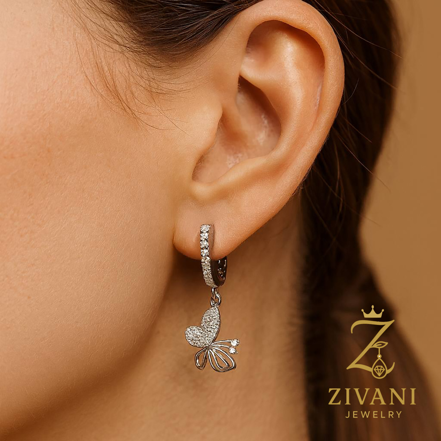 نیم ست نقره زنانه پروانه