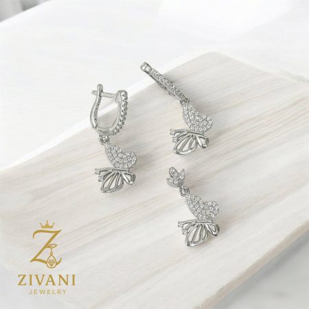 نیم ست نقره زنانه پروانه