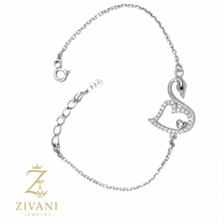 دستبند نقره زنانه قو zi-b-75 عکس اصلی