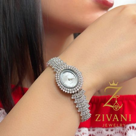 ساعت نقره زنانه پرنس صفحه بیضی