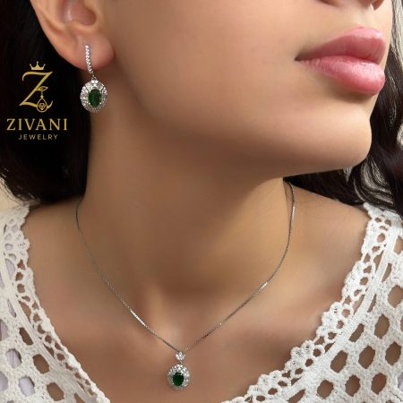 نیم ست نقره زنانه جواهری