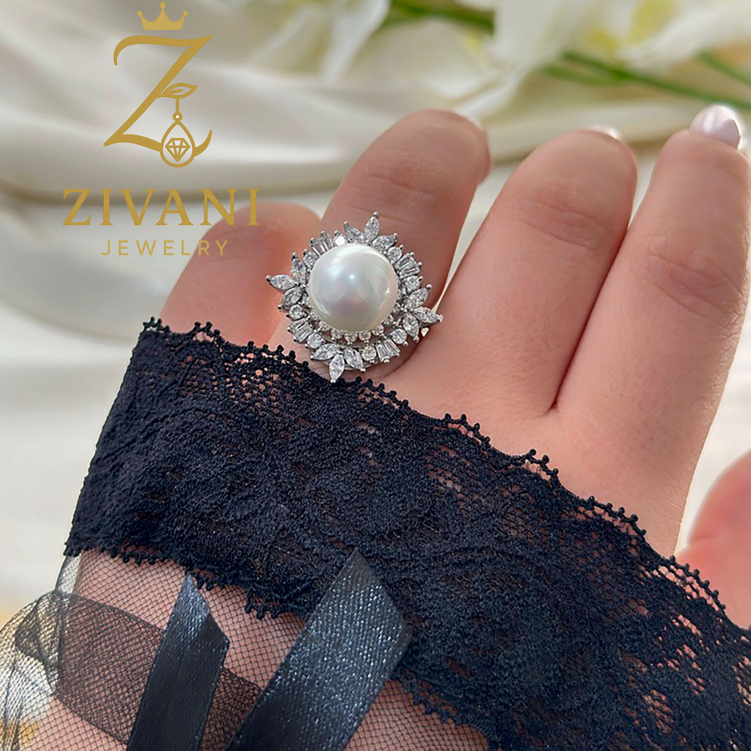 انگشتر نقره زنانه مرواریدی