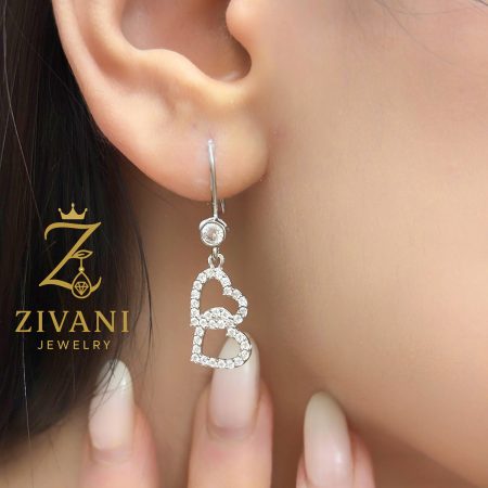 گوشواره نقره زنانه قلبی