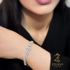 دستبند نقره زنانه فلاور نگین مارکیز