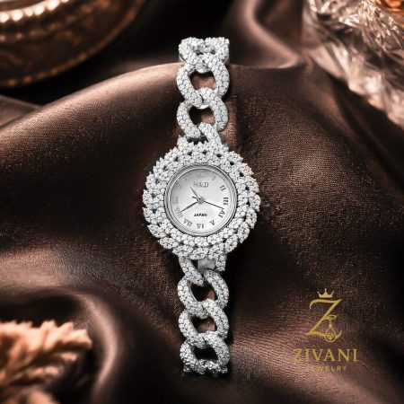 ساعت نقره زنانه کارتیه پر نگین zi-w-32