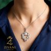 گردنبند نقره زنانه امرالدکات نگین سفید