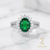انگشتر نقره زنانه نگین سبز zi-r-37 عکس اصلی