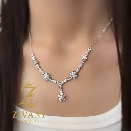 سرویس نقره زنانه طرح گل نمای سینه ریز