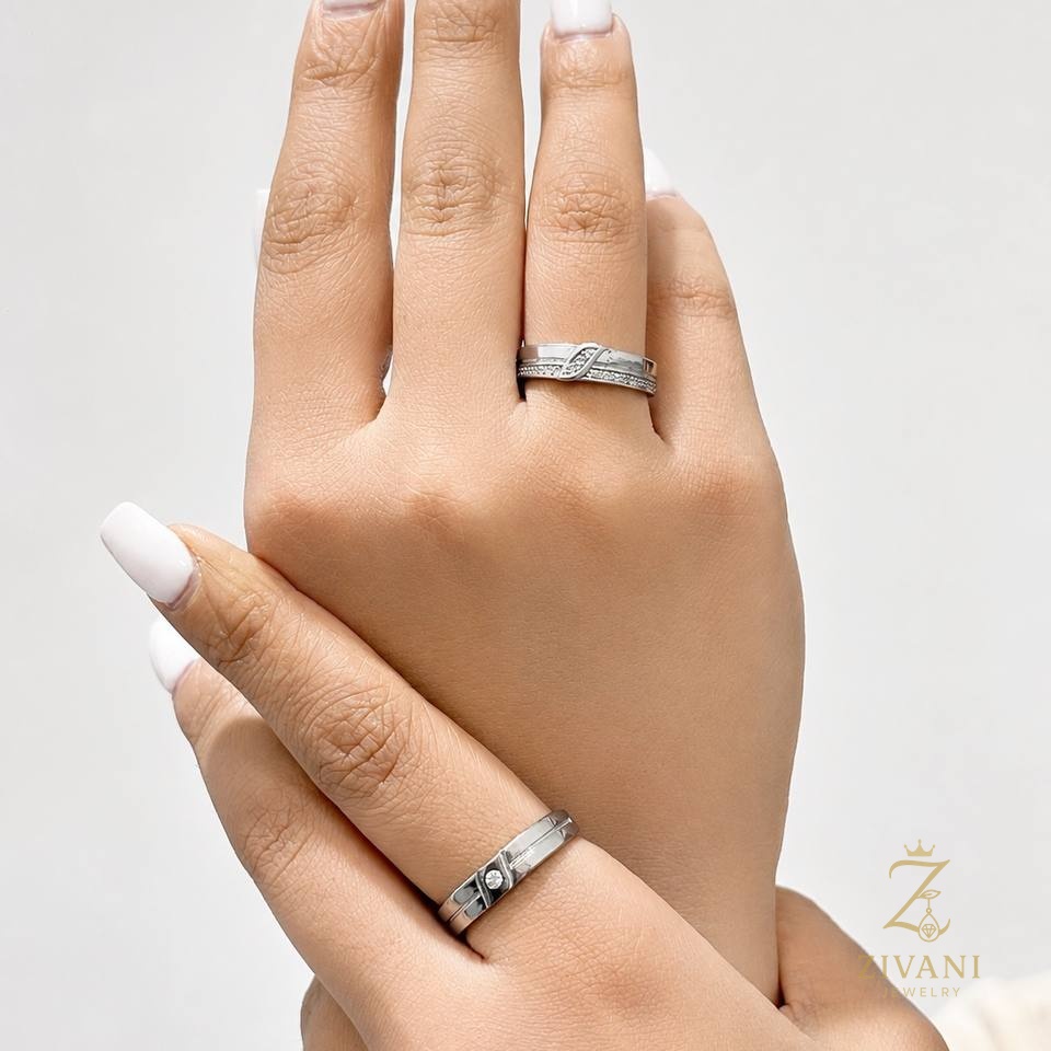 حلقه ست نقره مردانه و زنانه - zi-h-14 - 1