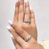 حلقه ست نقره نگین باگت - zi-h-17