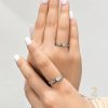 حلقه ست نقره نگین مربعی - zi-h-36