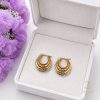 گوشواره نقره زنانه طرح حلقه ای دو رنگ - zi-e-54 - 1