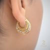گوشواره نقره زنانه طرح حلقه ای دو رنگ - zi-e-54