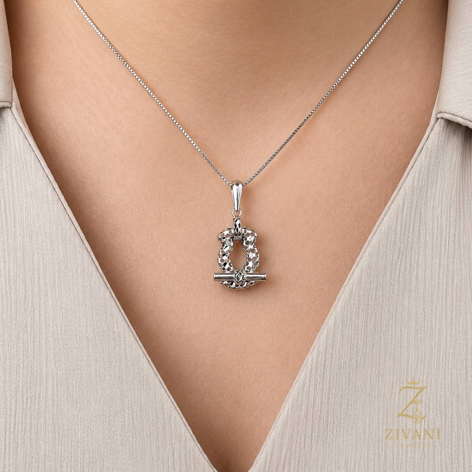 گردنبند نقره زنانه بیضی مشبک - zi-ne-35