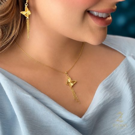 نیم ست نقره زنانه طرح پروانه zi-n65