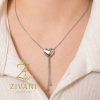گردنبند نقره زنانه قلب روی بدن