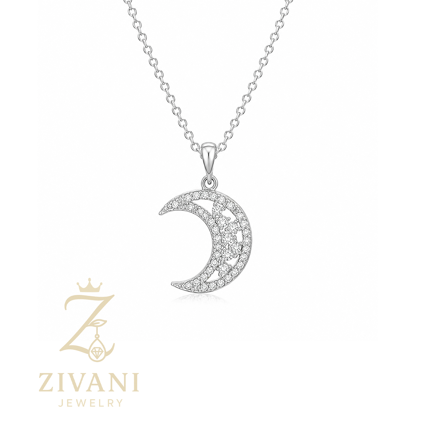گردنبند نقره زنانه ماه